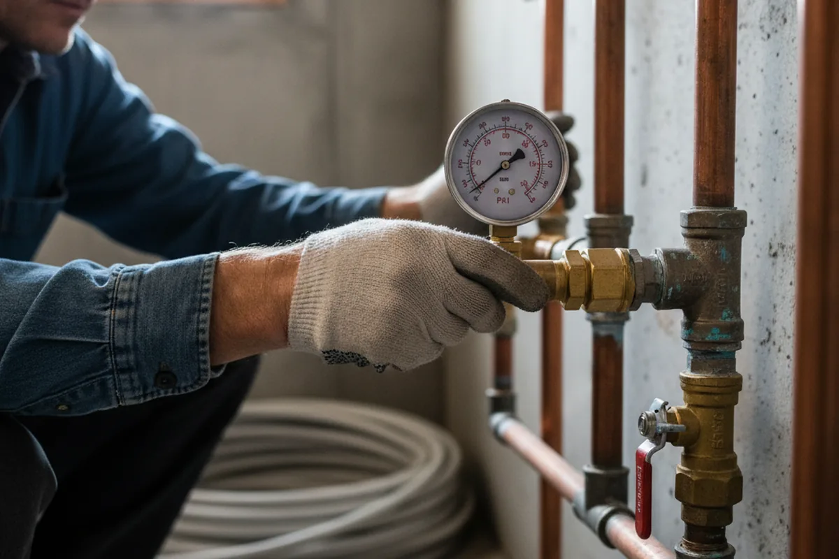Pressure testing a repaired line during Water Line Repair in Wellfleet